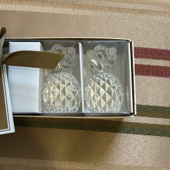 NEW Williams Sonoma Pineapple Crystal Tiny Taper Candle holders - Set of 4 - Picture 3 of 4